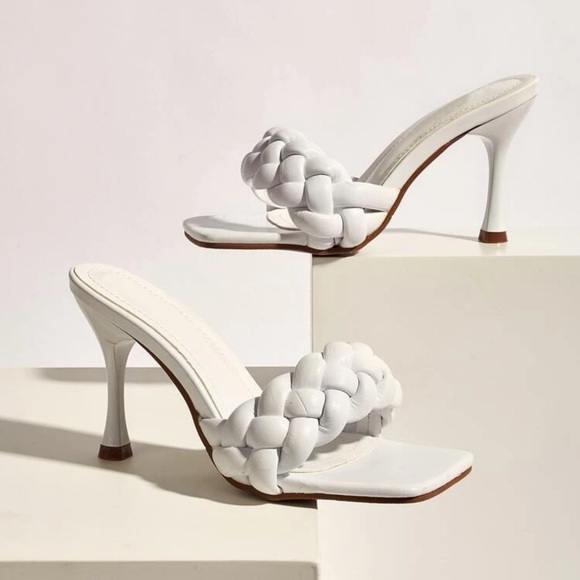 Braided Stiletto Heeled Mules - Picture 1 of 8